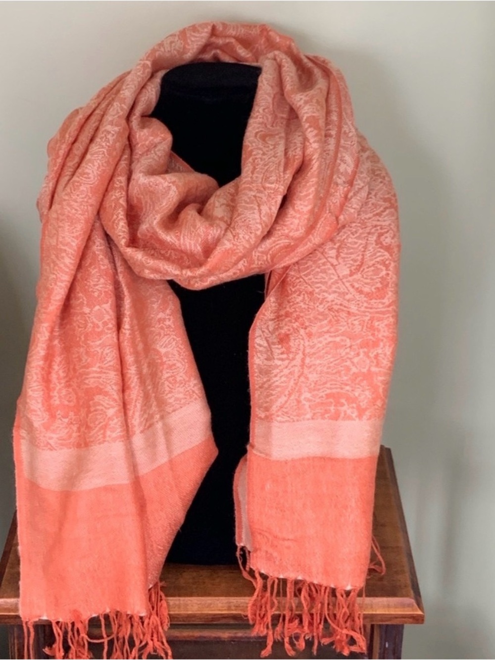 Soft Coral Patterned Women's Scarf - Versatile Lightweight Wrap